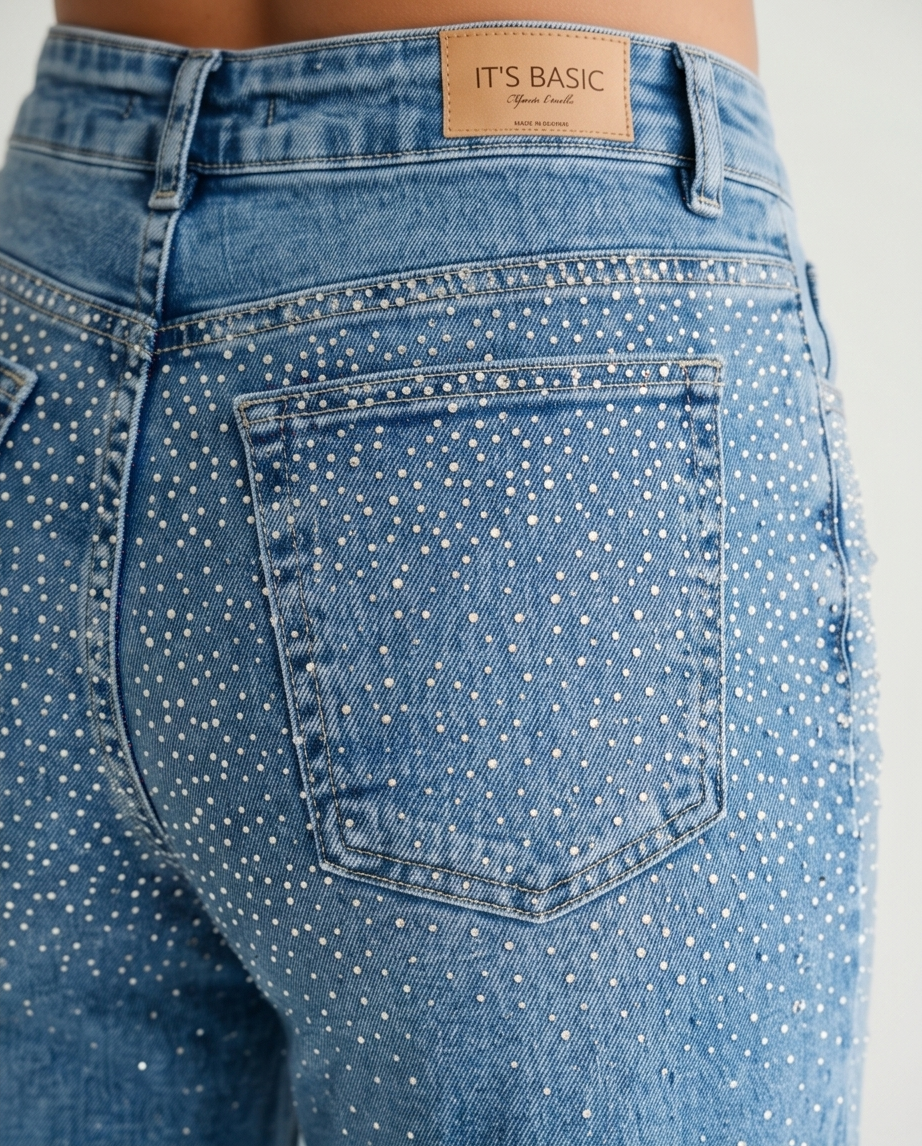 Aurora Crystal Wide-Leg Jeans