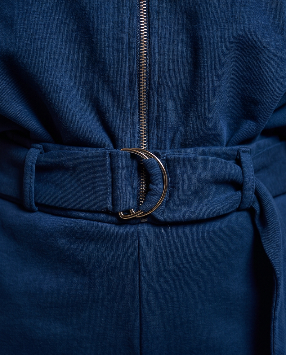 Midnight Blue Zip-Up Wide Leg Set
