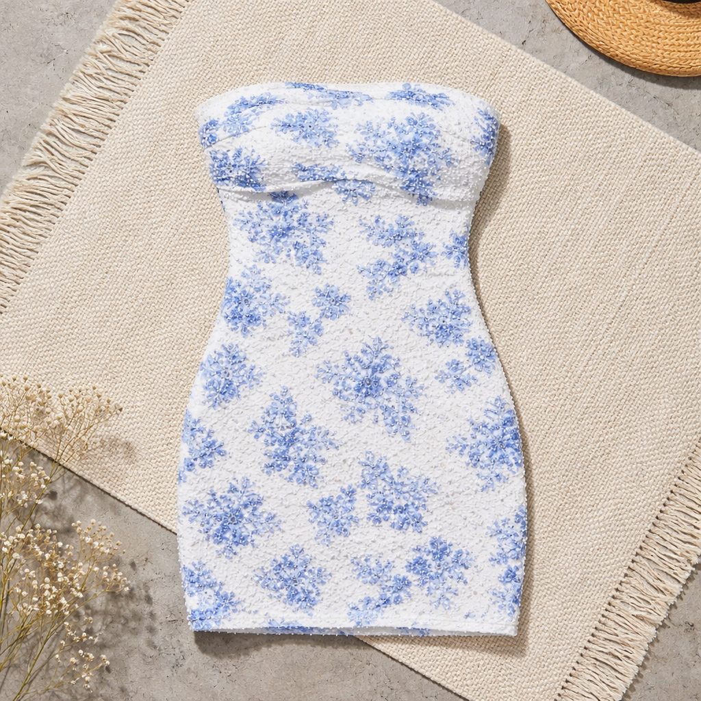 Celeste Crystal Strapless Mini Dress