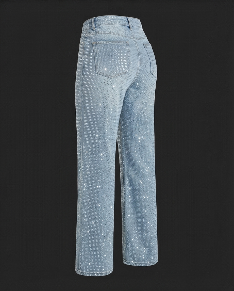 Luna Crystal Wide - Leg Jeans