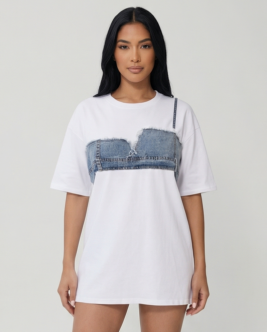 Denim Bustier T-Shirt