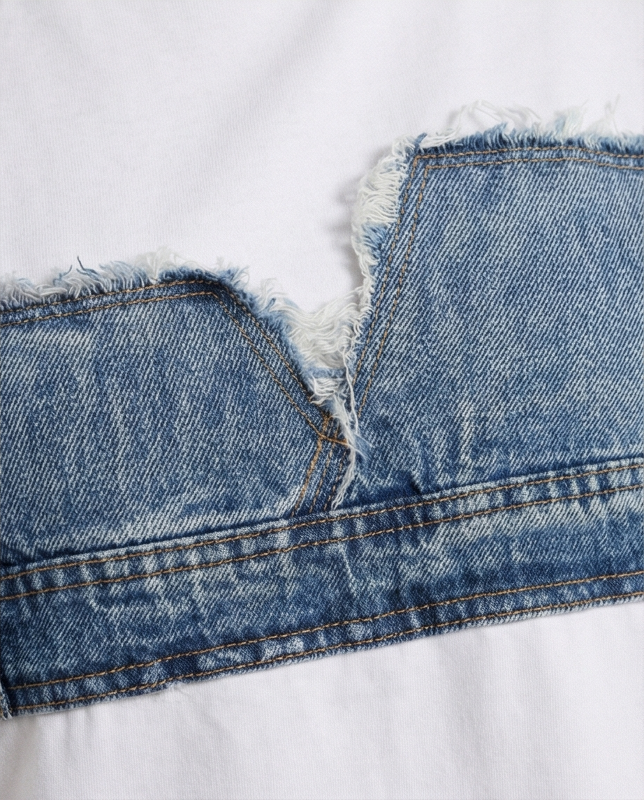 Denim Bustier T-Shirt