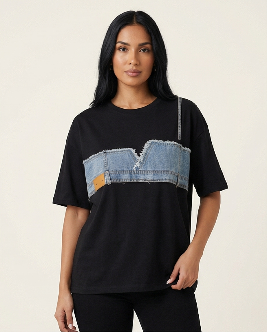 Denim Bustier T-Shirt