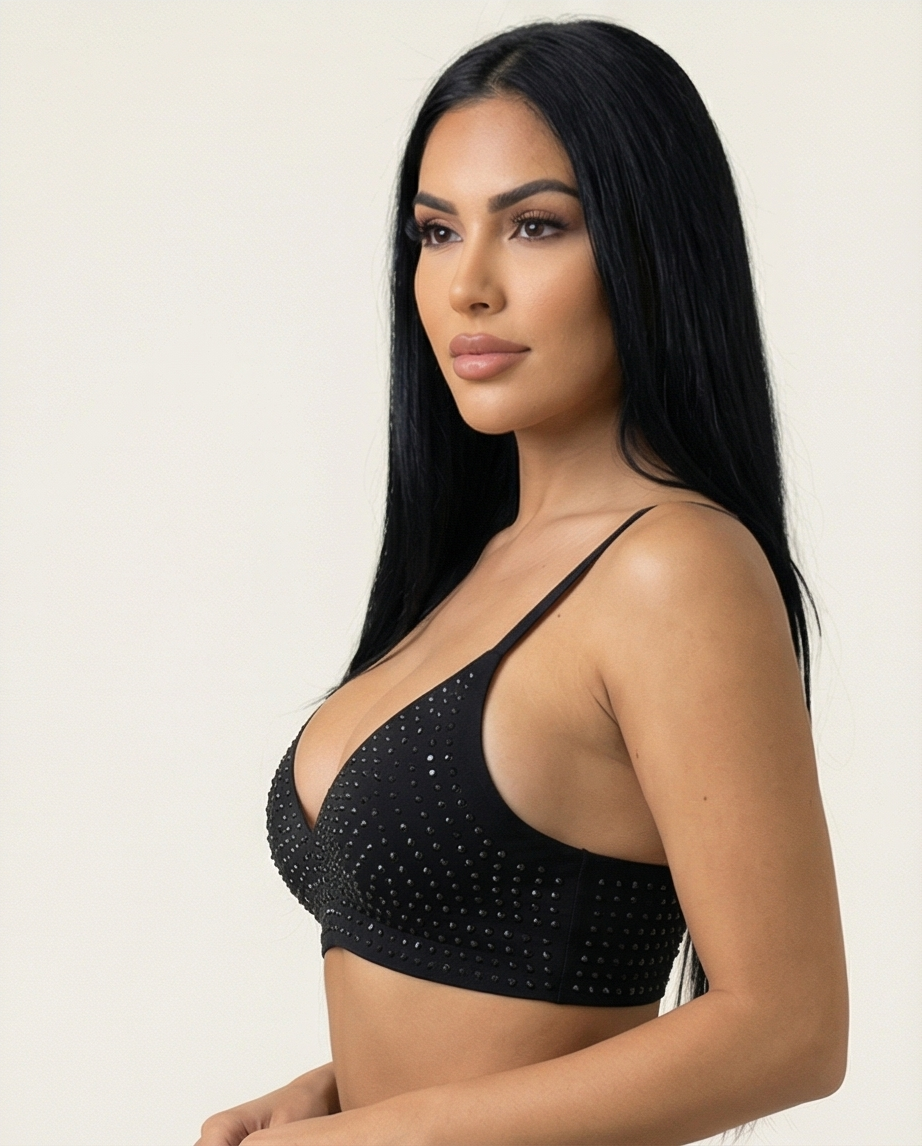 Crystal Sculpt Top - Black