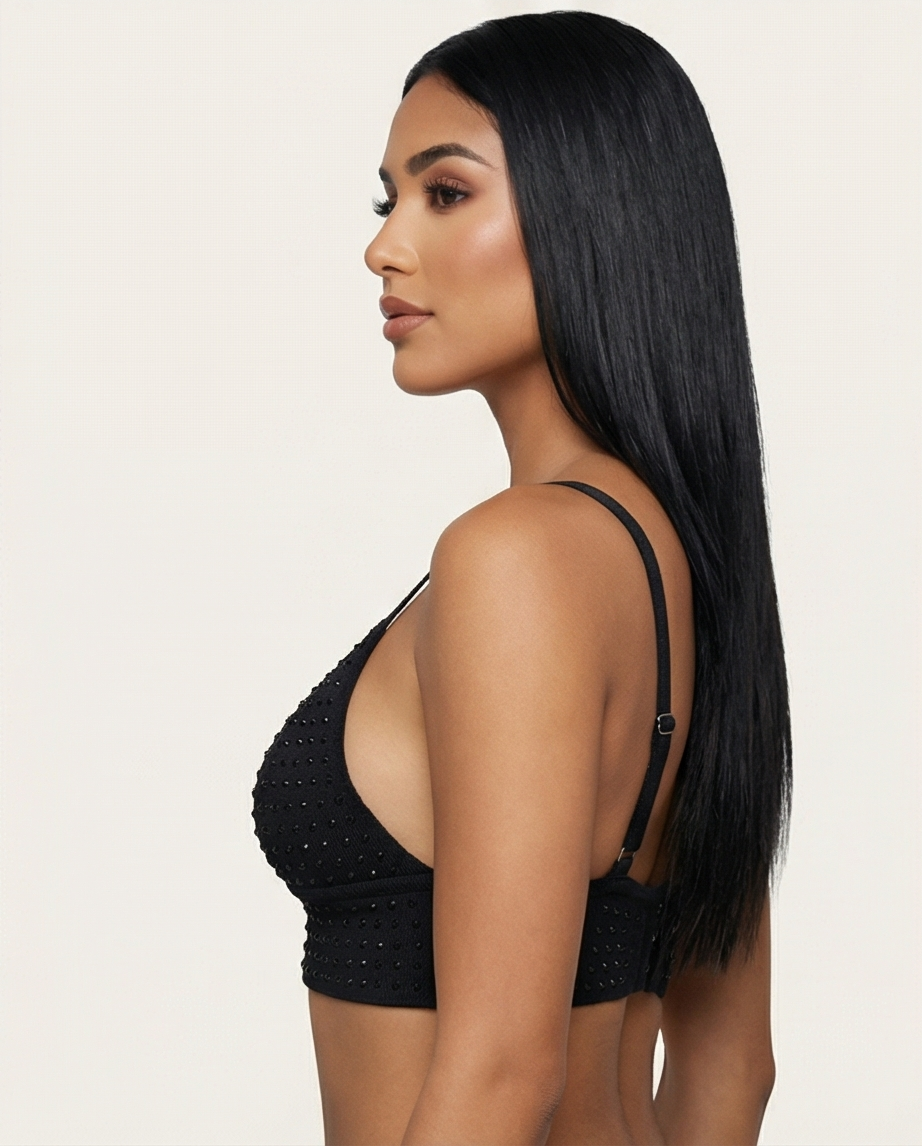 Crystal Sculpt Top - Black