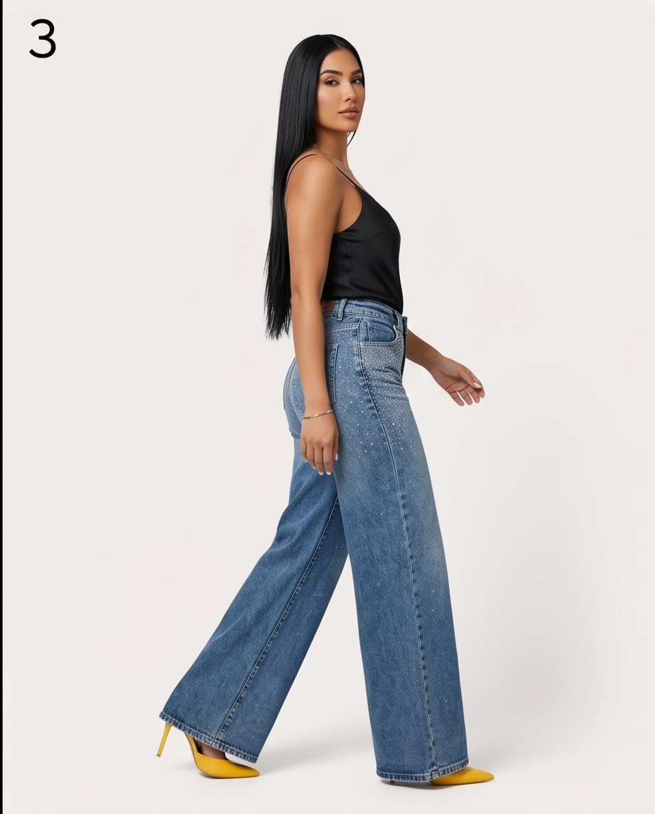 Aurora Crystal Wide-Leg Jeans