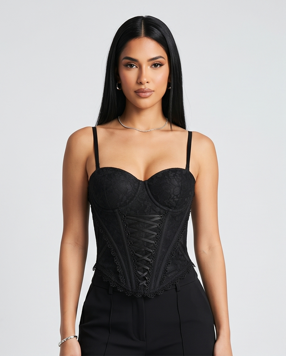 Midnight Lace Corset Top