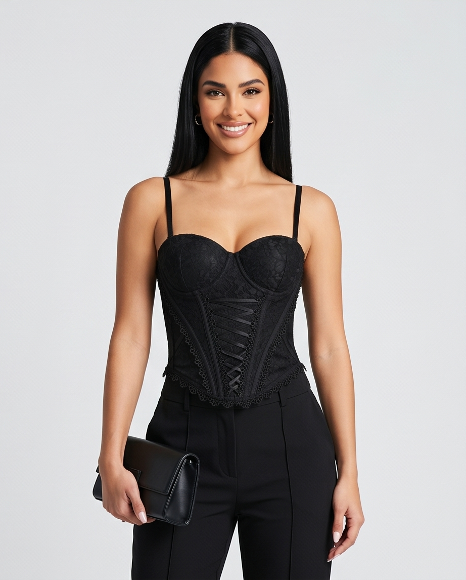 Midnight Lace Corset Top