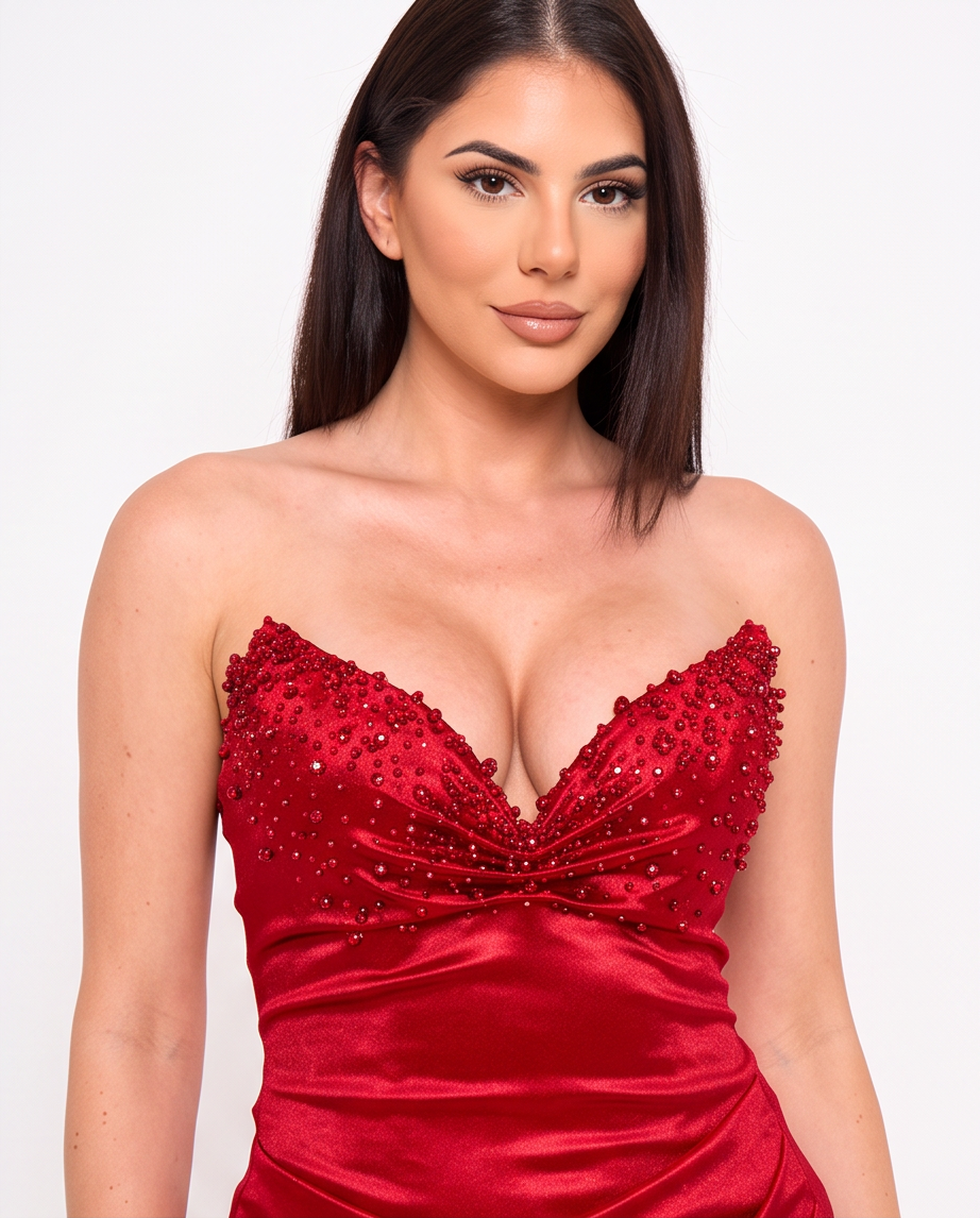 Scarlet Desire Rhinestone Mini Dress