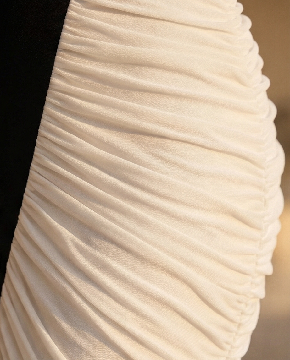 Noire Luxe Contrast Halter Maxi Dress - Black & White