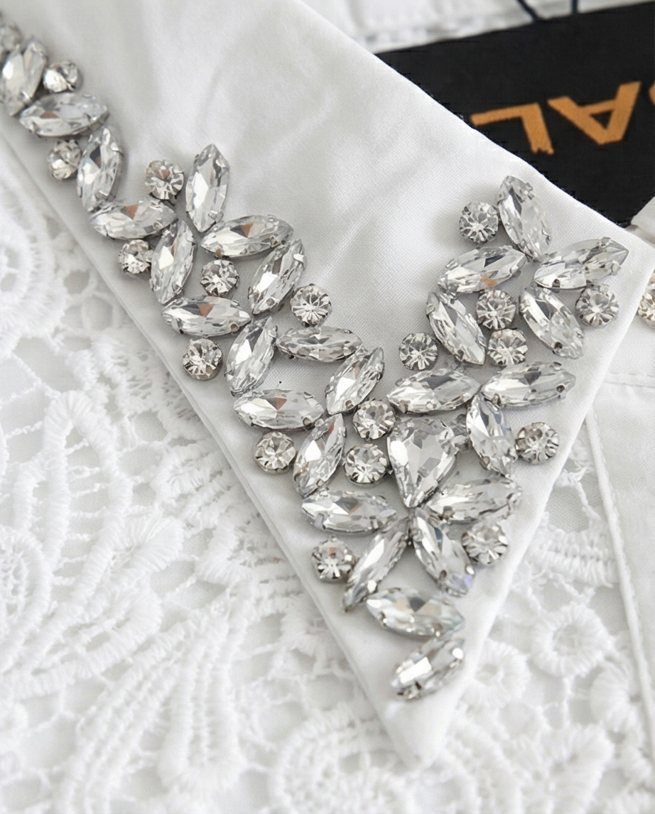 Crystal Lace Cropped Shirt