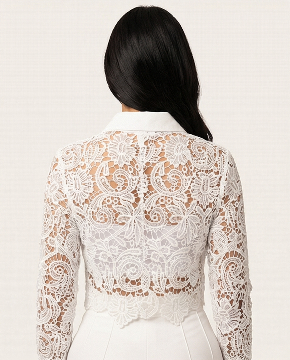Crystal Lace Cropped Shirt