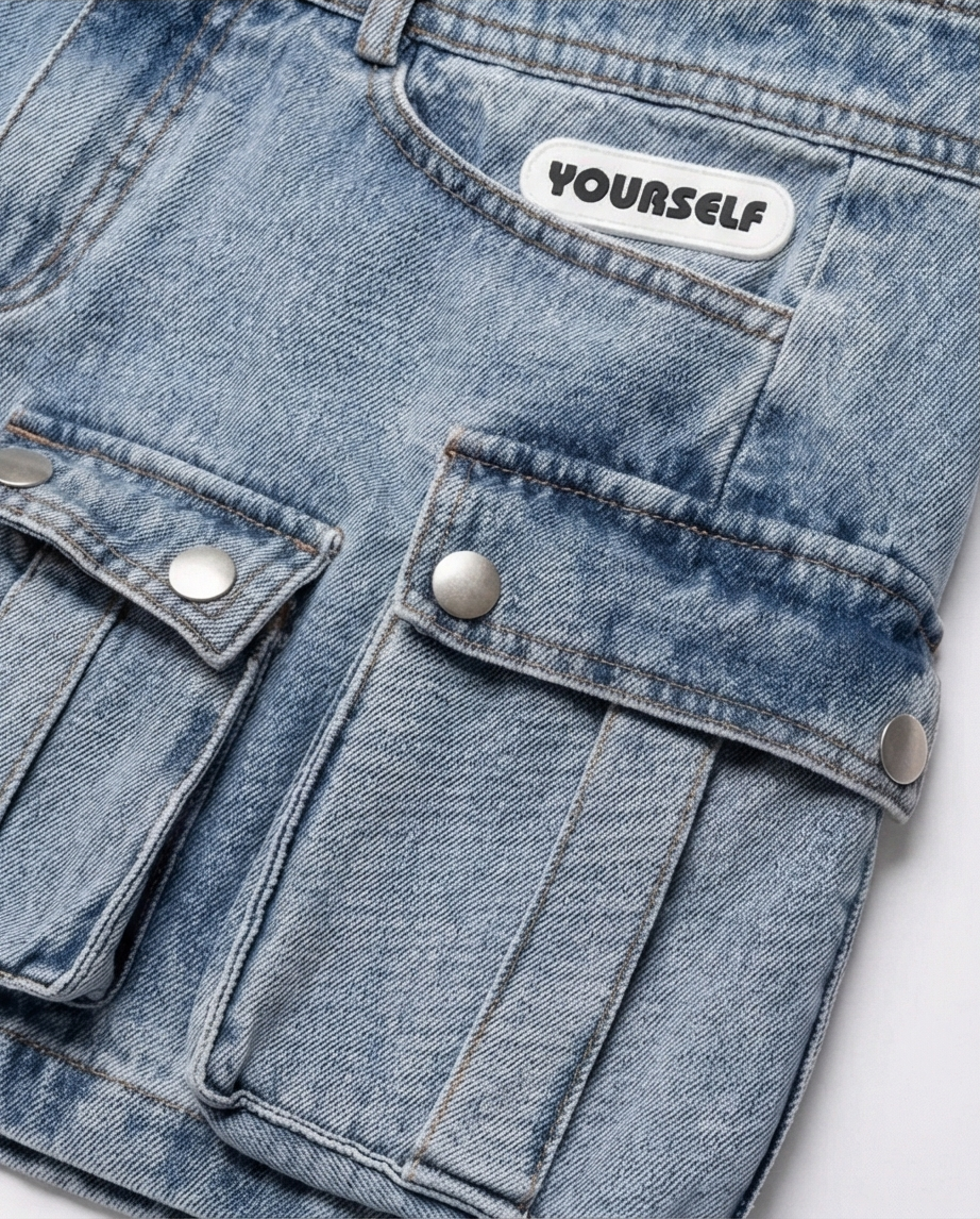 Denim Cargo short - Light Wash