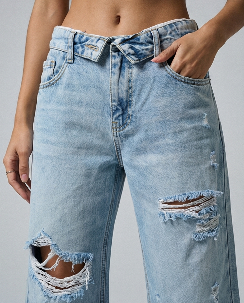 Distressed Cropped Jeans
