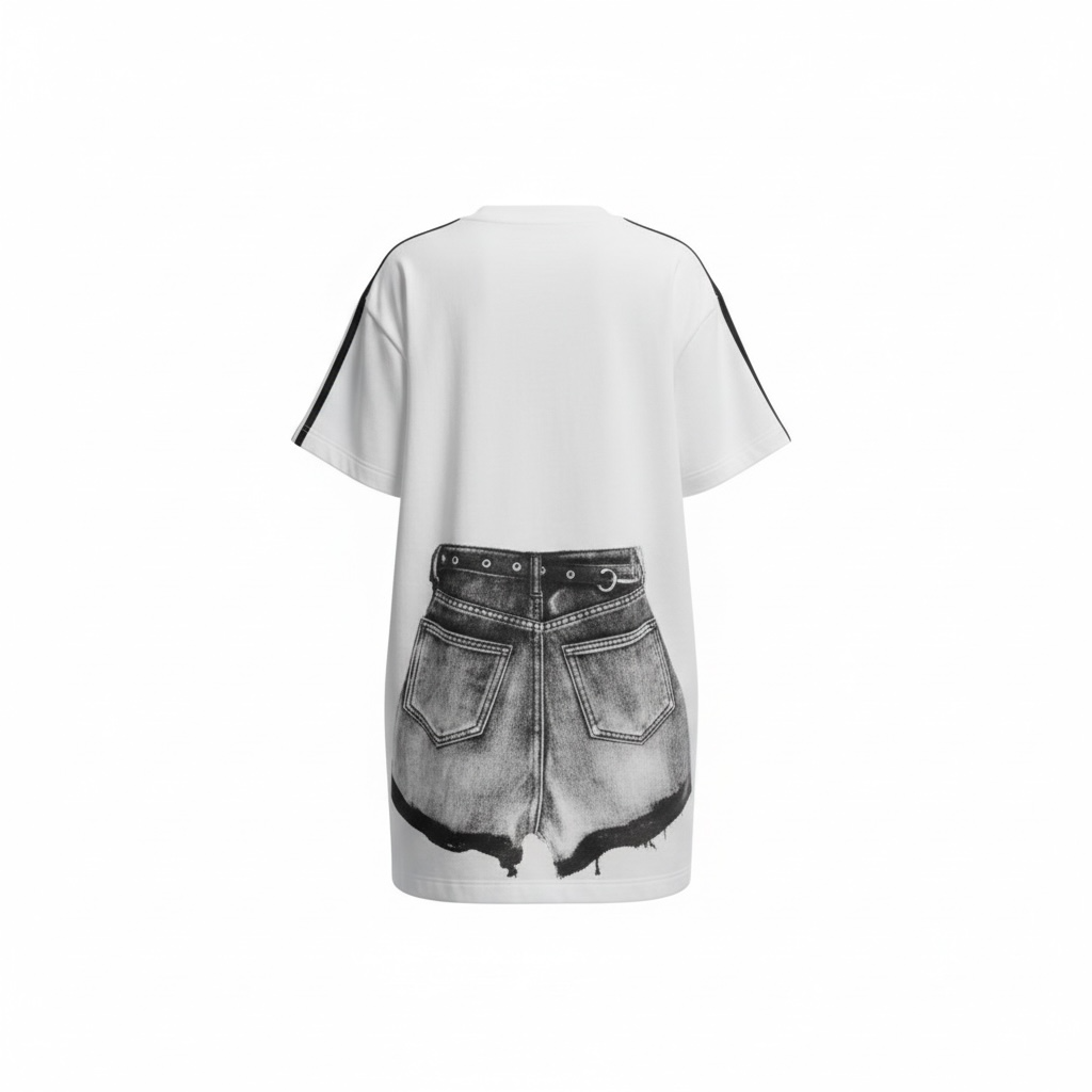 Denim Illusion T-Shirt Dress